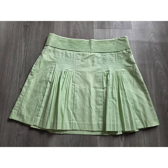 J.Crew Mint Green Pleated A-Line Skirt Womens 6 100% Cotton Lined - Picture 4 of 6